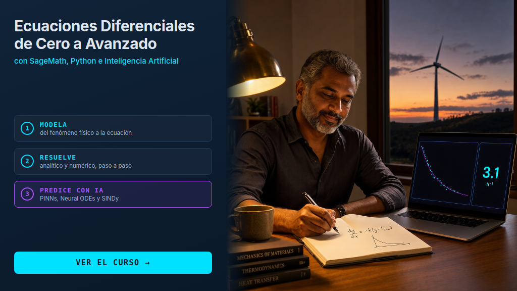 Curso de Ecuaciones Diferenciales de Cero a Avanzado con SageMath, Python e IA