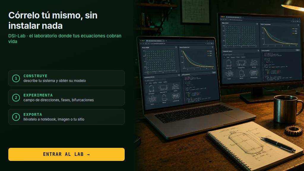 DSI-Lab — corre tu simulación de ecuaciones diferenciales sin instalar nada