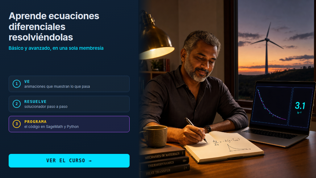 Curso de Ecuaciones Diferenciales: aprende ecuaciones diferenciales resolviéndolas, básico y avanzado en una sola membresía