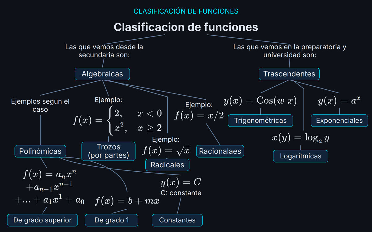 clasificación, función