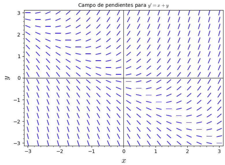 Campo de pendientes generado en SageMath